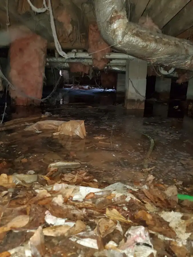Crawl space flood assessment for Commercial Water Damage Restoration in Foster City